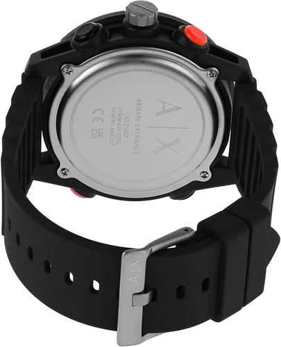 Vista 6 de AX Armani Exchange - Reloj de silicona analógico digital para hombre