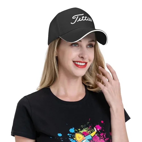 Vista 3 de Titties - Gorra de béisbol de golf unisex para hombre y mujer, ajustable, Negro