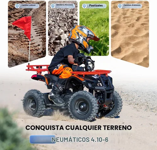 Vista 7 de HOVER HEART ATV eléctrico para niños, 36V eléctrico 4 ruedas Llama Pro-fuego