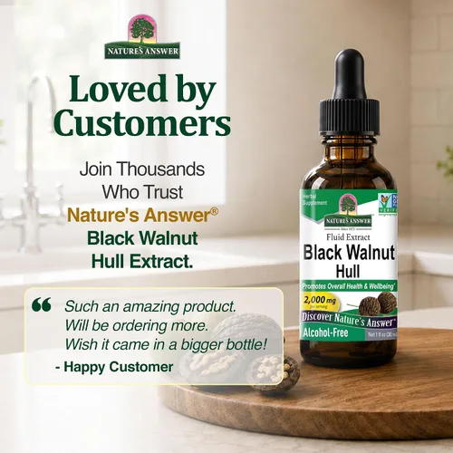Vista 10 de Nature's Answer Black Walnut Hull 2000mg - 1oz, sin alcohol, sin OMG