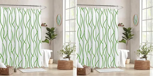 Vista 30 de Biscaynebay - Cortinas de tela texturizada a cuadros para baño