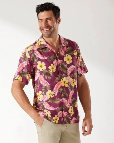 Vista 2 de Tommy Bahama Camisa de campamento de mezcla de seda Brighton Blooms