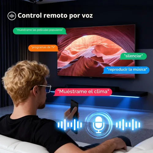 Vista 3 de Control remoto de repuesto de voz para dispositivo de transmisión Onn 4K Pro/Plus (2024), compatible con ONN Google TV 4K Pro/Plus Streaming Box