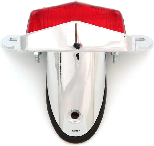 Vista 3 de Lucas Style - Conjunto de luces traseras - Cromo con lente roja - Scooter de motocicleta Dirt Bike