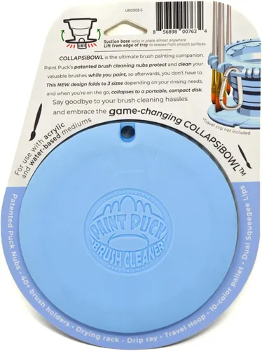 Vista 3 de Paint Puck CollapsiBowl - Limpiador de pinceles de pintura, taza de enjuague (azul) - Taza de agua plegable para pintura y limpiador de pinceles