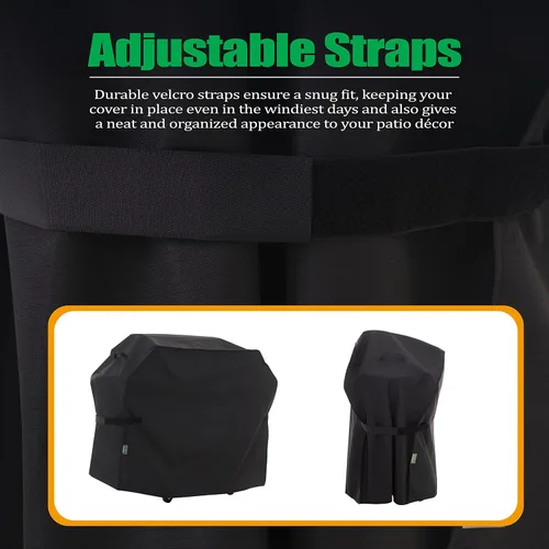 Vista 6 de F&J Outdoors Cubierta impermeable para parrilla resistente a los rayos UV para barbacoa de gas carbón de 2 quemadores, 48 pulgadas de ancho x 27