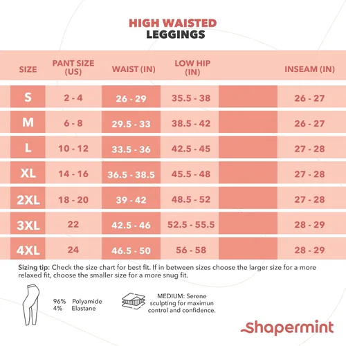 Vista 2 de Shapermint - Leggings moldeadores de compresión media de cintura alta, para mujer