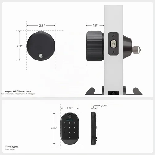 Vista 3 de Cerradura inteligente Wi-Fi Yale August con teclado, negra
