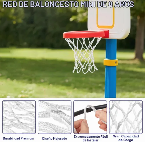 Vista 5 de LAO XUE 2 Pack Mini Basketball Net Replacement,8 Loops Indoor Outdoor Nets,Suitable for Doors and Walls Blanco