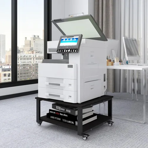 Vista 2 de Natwind 2 Tier Laser Printer Stand, 24''x24'' Large Printer Table, Black Negro