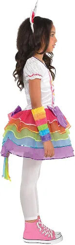 Vista 2 de amscan Disfraz de unicornio arco iris, pequeño, 4 a 6, multicolor, 1 juego