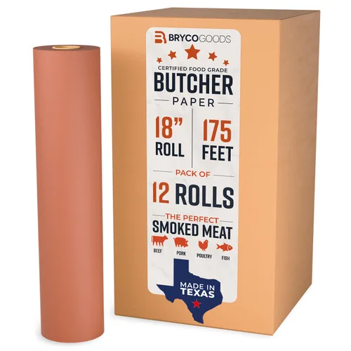 Vista 11 de Bryco Goods Rollo de papel de carnicero, sin blanquear, sin encerar, sin recubrimiento, apto para ahumar todas las variedades de carne, papel