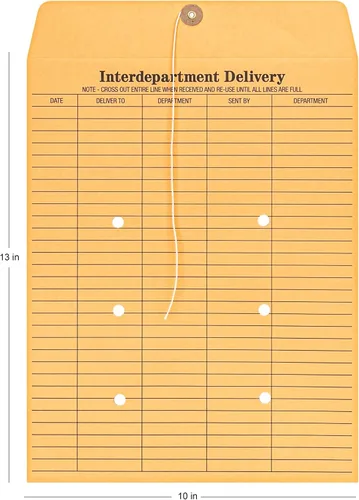 Vista 2 de Office Depot® Sobres interdepartamentales de marca, 10 x 13 pulgadas, marrón, caja de 100