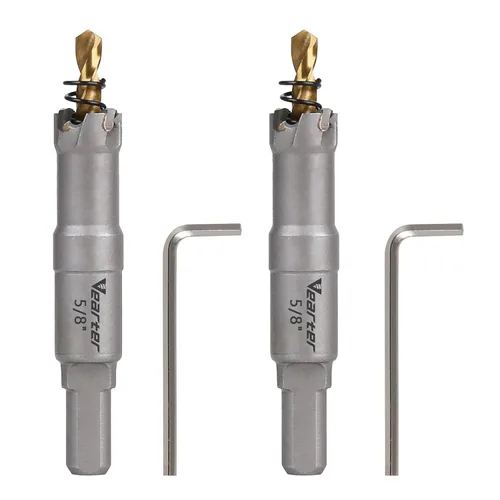 Vista 51 de Sierra perforadora de carburo de 1-1/2 pulgadas (1.496 in) para metal duro, cortador de agujeros con punta de carburo de tungsteno con broca piloto