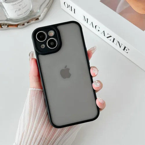 Vista 18 de RALEAVO Funda mate compatible con iPhone 12, delgada, translúcida, esmerilada, parte trasera de policarbonato, protección militar contra caídas