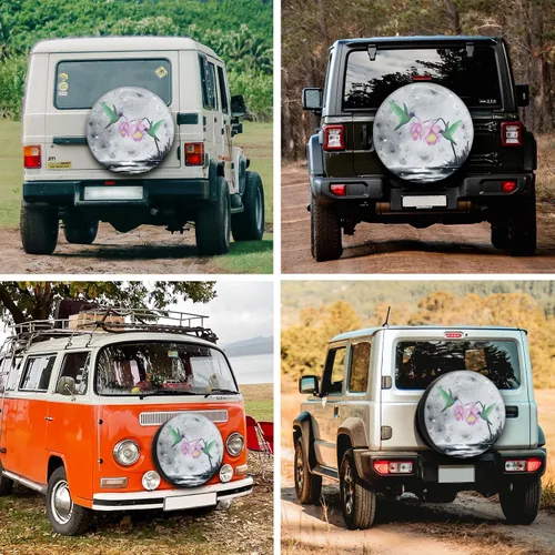 Vista 3 de Cubierta para neumáticos de autocaravana, Colibri, luna, a prueba de polvo, resistente a la intemperie, ajuste universal para remolque, RV, SUV