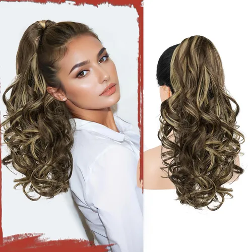 Vista 51 de SOFEIYAN Extensión de Cola de Caballo de 13" Larga y Rizada con Clip en Garra, Extensión de Cabello Sintético de Aspecto Natural para Mujeres