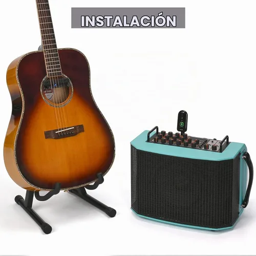 Vista 6 de Pastilla inalámbrica para guitarra acústica magnética recargable y micrófono pastilla de boca de sonido para guitarra acústica con control de Negro