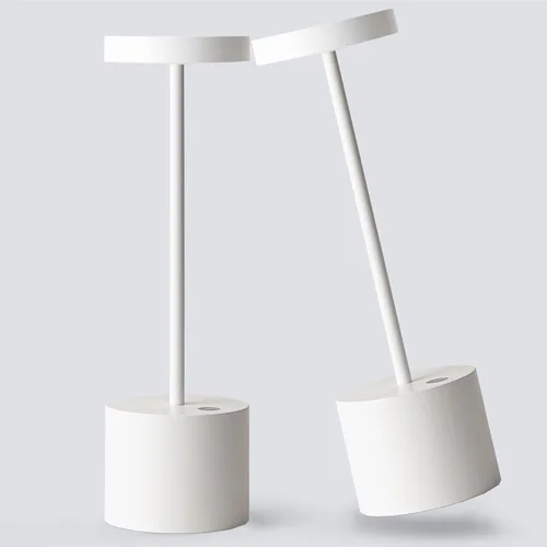 Vista 12 de Pack de 2 lámparas de mesa inalámbricas, lámpara de escritorio recargable con batería LED de 5000 mAh, metálica, USB, portátil, lámpara de mesa