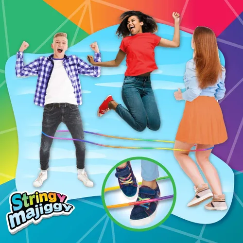 Vista 5 de Cuerda China Juego de Cuerda Elástica para Saltar para Niños y Adultos I de JA-RU Cuerda Elástica Colorida para Saltar para Niñas y Niños. Detalle