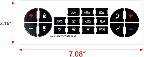Vista 3 de x xotic tech Paquete de 2 calcomanías de botón de CA para automóvil, kit de reparación de botón de control de CA, compatible con Chevy Silverado