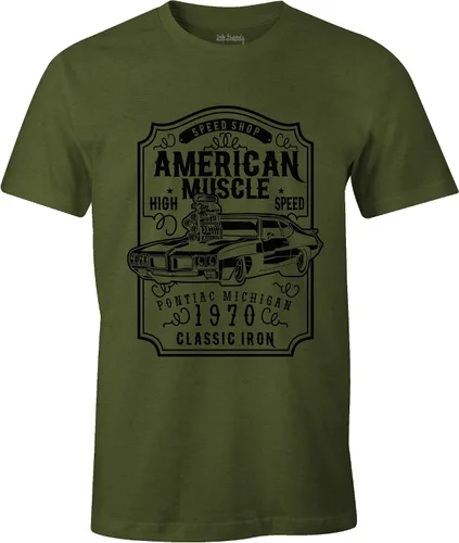 Vista 6 de Ink Trendz American Muscle Pontiac GTO Thunder Grill Racing Muscle Car Racing Mechanic camiseta gris jaspeado