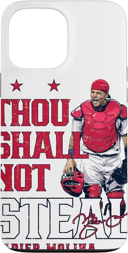 Vista 24 de Thou Shall Not Steal Yadier Molina St Louis MLBPA - Carcasa para iPhone 17
