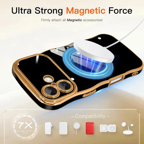 Vista 3 de tharlet for iPhone 17 Case Black with 360° Spin Magnetic Stand