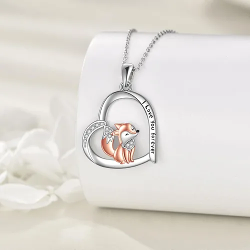 Vista 3 de Ajolote de plata de ley 925, flamenco, zorro, mono, perezoso, flamenco, erizo, caballo, koala, corazón, collar de mono, joyería de animales lindos
