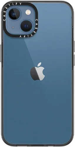 Vista 5 de CASETiFY Funda compacta para iPhone 13 [2 veces probada contra caídas de grado militar / protección contra caídas de 4 pies] - Negro transparente