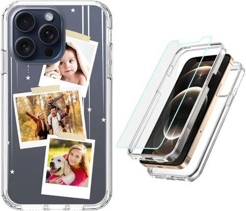 Vista 14 de Funda resistente personalizada para Apple iPhone 15, 14, 13, 12, 11 Pro Max Plus Mini XR X XS 8 7 SE [protector de pantalla de vidrio templado]
