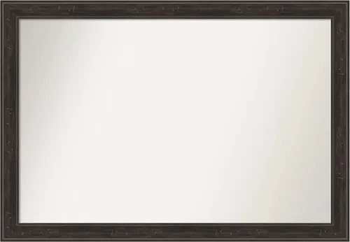 Vista 82 de Amanti Art Espejo de baño marrón para sobre el fregadero, 24 x 24 pulgadas, espejo de tocador cuadrado marrón Caleb, marco de madera rústica
