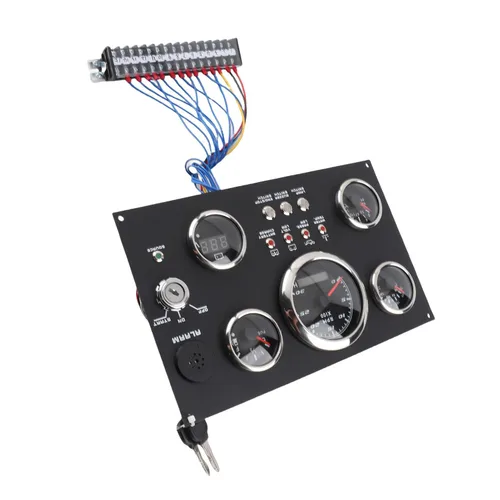 Vista 2 de Juego de medidores de tablero 5 en 1, medidor digital IP67 en racimo de motor, rpm, nivel de combustible, presión de aceite, temperatura del agua