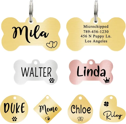 Vista 16 de Ultra Joys Etiqueta de identificación personalizada para perros y gatos