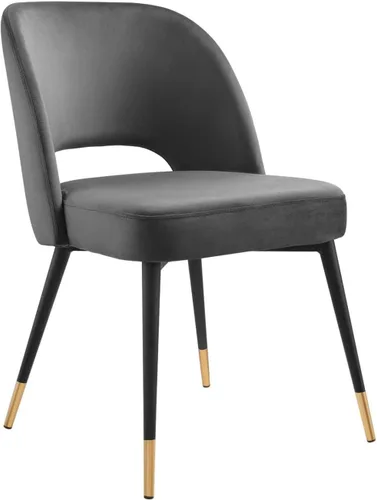 Vista 10 de Modway Rouse Performance - Silla de comedor de terciopelo en color blanco, 23 x 20 x 32