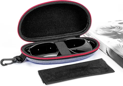 Vista 4 de Linkidea Estuche rígido extra grande para lentes de sol, bolsa de almacenamiento de gafas de sol de gran tamaño (XXL), Azul