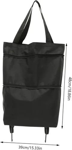 Vista 4 de Cabilock Bolsa de la carretilla Bolsa de compras plegable con ruedas Bolsa de comestibles plegable Bolsa de lavandería