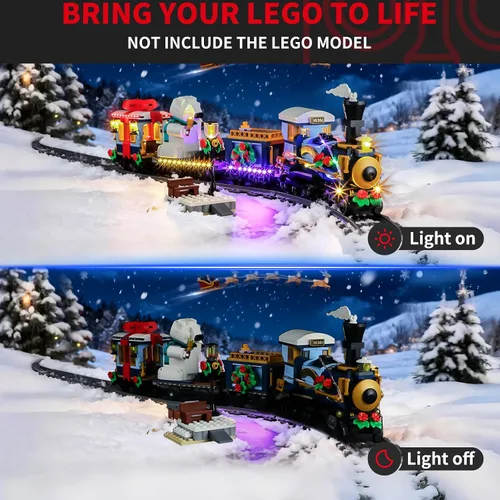 Vista 2 de BRIKSMAX Kit de luz 2.0 compatible con Lego Icons Holiday Express Train 10361 Sets de construcción - Kits de iluminación LED (solo accesorios)