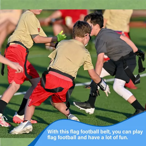 Vista 6 de Junkin 6/10 jugadores bandera fútbol conjuntos ajustables cinturones de fútbol y banderas para jóvenes, adolescentes, niños, adultos, jugadores