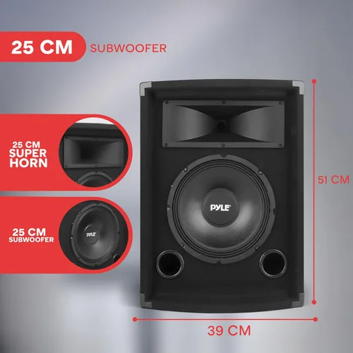 Vista 3 de PYLE-PRO PADH1079 – 500 W 10 pulgadas Gabinete de altavoces de dos vías