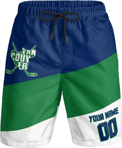 Vista 30 de Custom Hockey Men's Shorts Gifts for Men Casual City Youth Fans Sport Beach Shorts Add Name & Number Quick Dry