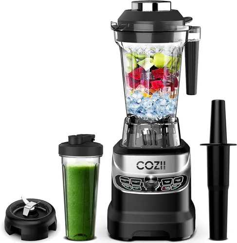 Vista 8 de COZII Licuadora profesional de 2000 W, 64 oz de encimera batidora Negro