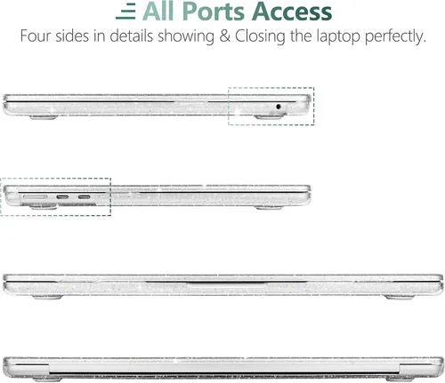 Vista 7 de TWOLSKOO Compatible con MacBook Air M4 de 15 pulgadas funda lanzamiento 2025-2023 M4 A3241 M3 A3114 M2 A2941, carcasa rígida de plástico y protector