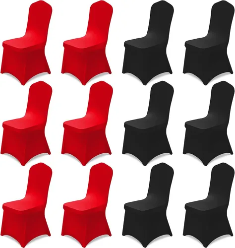 Vista 15 de Oudain 12 fundas de silla plegables azules para decoración de fiestas Serie azul