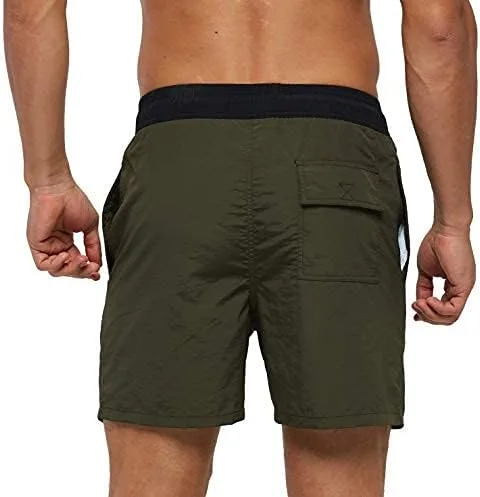 Vista 2 de SILKWORLD - Trajes de baño para hombre, pantalones cortos de playa de secado rápido con bolsillos