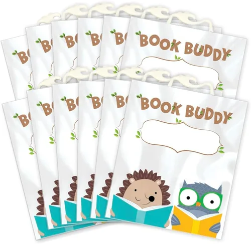 Vista 9 de CTP Bee a Reader Book Buddy Bags - Paquete de 12 bolsas con asas de cierre a presión (Creative Teaching Press 11172) Clear Poly Bags, 10.5 x 12.5