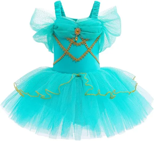 Vista 38 de Leotardos de princesa para niñas con falda de ballet y tutú para Halloween, Navidad, fiesta de cumpleaños, vestido elegante