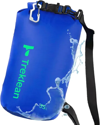 Vista 7 de Bolsas secas ligeras impermeables para kayak, 5L/10L/20L/35L, saco seco impermeable para viajes, barco, campamento, playa (azul, 10 L)