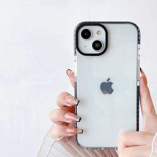 Vista 9 de FABSPARK Para iPhone 16,Neon Clear Bumper Case,Negro