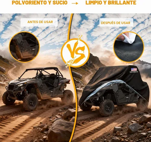 Vista 9 de NEVERLAND Fundas UTV de 2 plazas, lado a lado, impermeable, para exteriores, con bandera estadounidense, compatible con Polaris Ranger RZR Can-Am